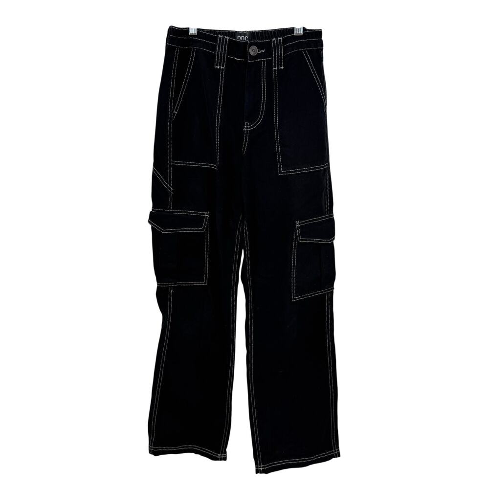 BDG Cargo Skater Utility Pants Womens 24 Black Cotton Y2K Grunge Baggy UO